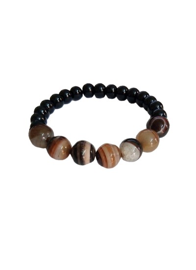  Agate Beads Bracelet Botswana by Menjewell